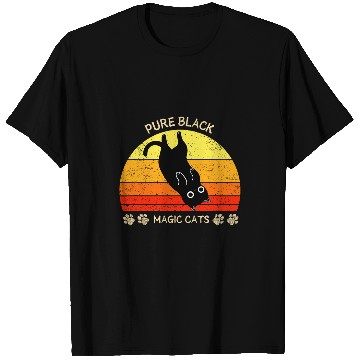 Discover Funny black cats vintages retro Pure black magic T-Shirts