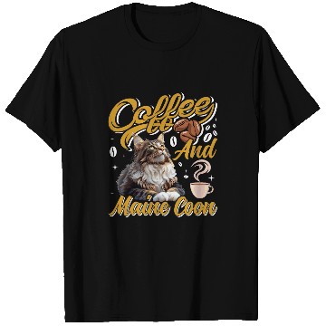 Discover Coffee Drinker MAINE COON AND COFFEE Funny Cat Mom T-Shirts