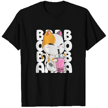 Discover Bubble Tea Cat Boba Tea Kitten Anime Kawaii Milk Tea Drink T-Shirts