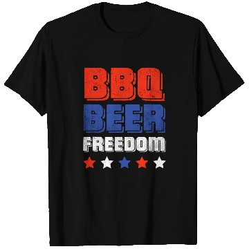 Discover BBQ Beer Freedom Beer Lover Backyard BBQ Party America T-Shirts