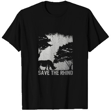 Discover Retro Safari African Save The Rhino T Shirts