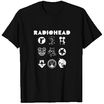 Discover Radiohead White All Icon T-Shirts