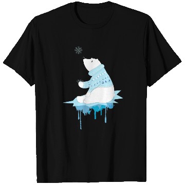 Discover Polar bear with snowflakes T Shirts
