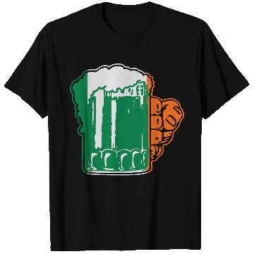 Discover Irish Beer Mug Flag T Shirts