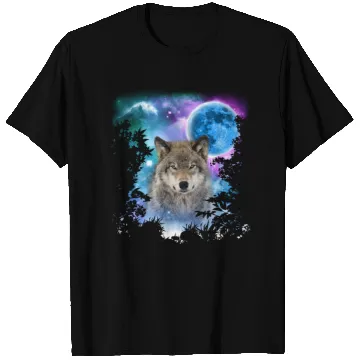 Discover Timber Wolf MidNight Forest T Shirts