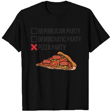 Discover Republican Party vs Democratic Party vs Pizza Part T Shirts