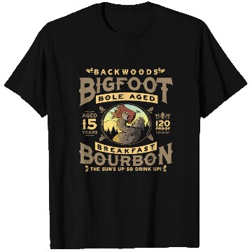 Discover Backwoods Bigfoot Bole-Aged Breakfast Bourbon T Shirts