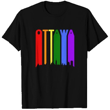 Discover Ottawa Canada Rainbow Skyline LGBT Gay Pride T Shirts