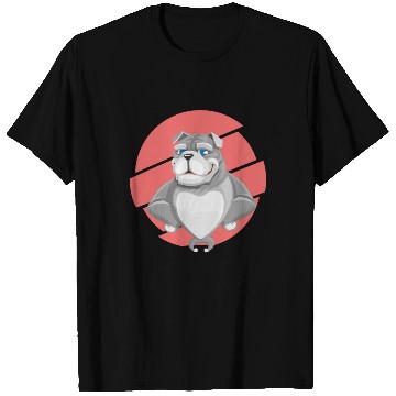 Discover Cute English Grey Bulldog Artwork T Shirts