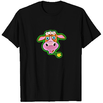 Discover Cute Cow with Bohemian Flower Crown T Shirts