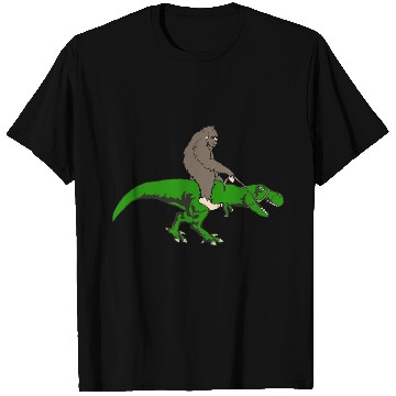 Discover Bigfoot riding T rex T Shirts
