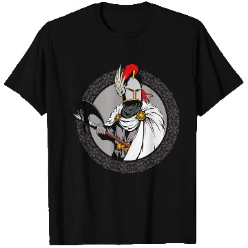 Discover ancient warrior Sparta ax helmet raincoat pattern T Shirts
