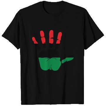 Discover Pan African Flag Hand Print Sign Afro- American T Shirts