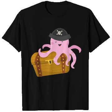 Discover Treasure with pirate octopus T Shirts