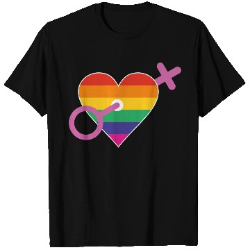 Discover Rainbow heart female T Shirts