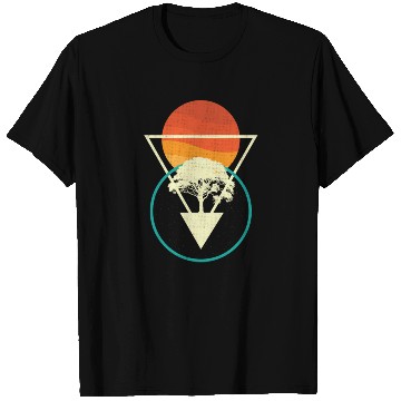 Discover Nature Geometric, Sun Tree Geometric T Shirts