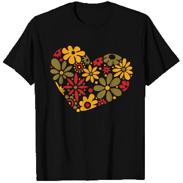 Discover Flowerpower Heart Colorful Design T Shirts