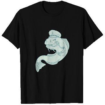 Discover Captain Catfish Drawing T Shirts