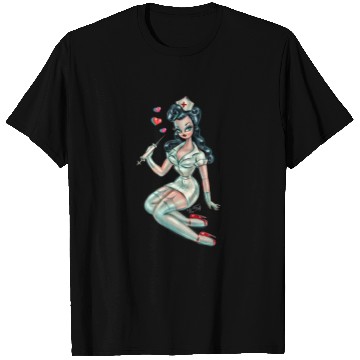 Discover Pinup Nurse Brunette T Shirts
