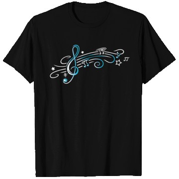 Discover Treble Clef with Stars and Notes T Shirts