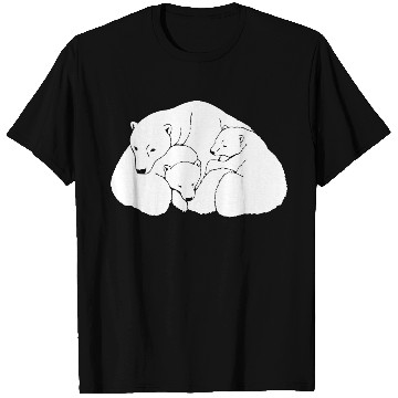 Discover Polar Bear w. Cubs Twins T Shirts
