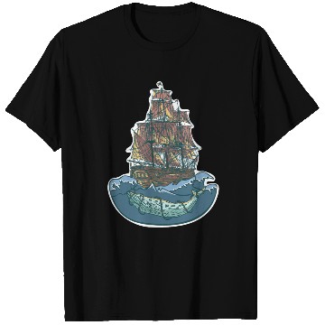 Discover Whale ship T Shirts