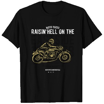 Discover Raisin Hell Moto Racer T Shirts