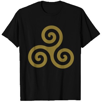 Discover Karma Triskelion Swirl Gold Metallic Ink T Shirts