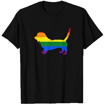 Discover Gay Pride Dog Basset Hound Rainbow Gay Pride Flag T Shirts