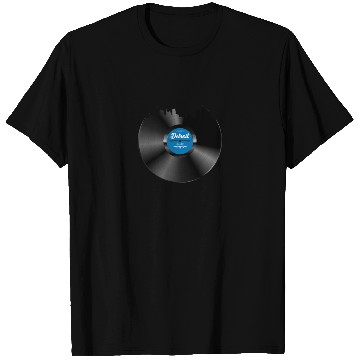 Discover Detroit Vinyl Skyline Record Music Lover T Shirts
