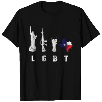 Discover Liberty Guns Beers Texas Support LGBT T Shirts