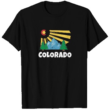 Discover Native Colorado Gifts CO State Flag Sunrise T Shirts
