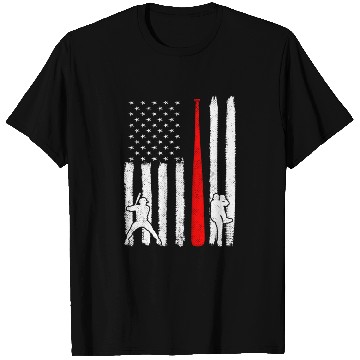 Discover Baseball Pitcher Batter American Flag 4th of July T Shirts