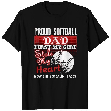 Discover Softball - softball dad s - proud softball dad T Shirts