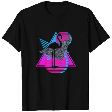 Discover vaporwave aesthetics FLAMINGO 80s retro triangle T Shirts