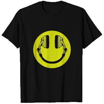 Discover Headphone Smiley Acid House Cans MUSIC RAVE WEED D T Shirts