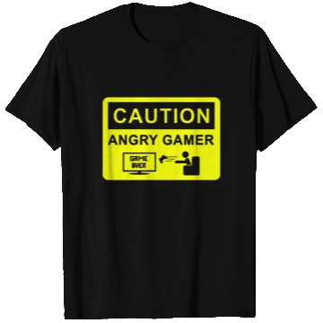 Discover CAUTION ANGRY GAMER MENS FUNNY COD BATTLEFIELD GAM T Shirts