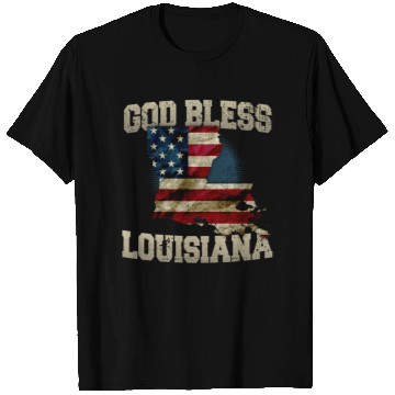 Discover God Bless Louisiana Gift Proud Strong Awesome Design Gift T Shirts