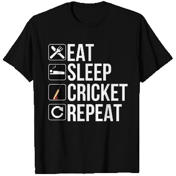 Discover Cricket Player Gift - Eat Sleep Cricket Repeat T Shirts