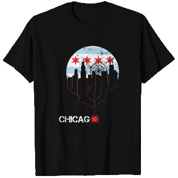 Discover VINTAGE CHICAGO CITY FLAG FUNNY GIFT T Shirts