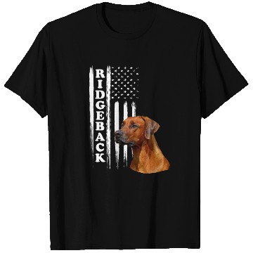 Discover Rhodesian Ridgeback Dog with US Flag T Shirts