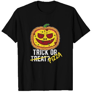 Discover Trick or Treat Pizza Face - Halloween Pizza Party T Shirts