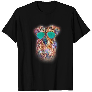 Discover Miniature Schnauzer Colorful Neon Dog Sunglasses T Shirts