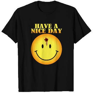 Discover smiley face bullet hole T Shirts