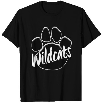 Discover Wildcats Paw Print Mascot School Pride T Shirts