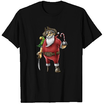 Discover Santa Pirate Funny Christmas Candy Cane Hook Hand T Shirts