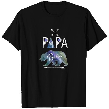 Discover Papa Bear Rustic Textured Blue Matching Family T Shirts
