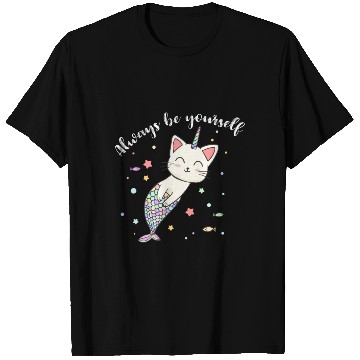 Discover Cat Mermaid Unicorn Always Be Yourself T Shirts