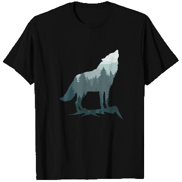 Discover Lone Wolf Survives The Mountain Silhouette Art T Shirts