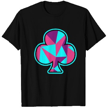 Discover Playing card clover gift game player poker neon T Shirts